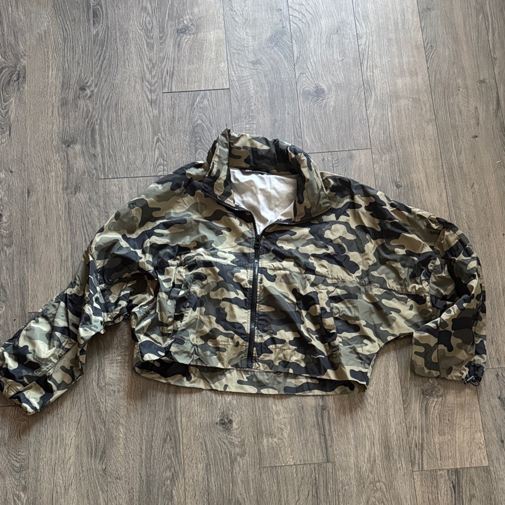 Zara Camouflage Cropped Jacket - Camo Print